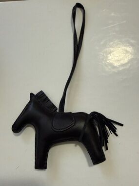 Black Horse Leather Bag Charm